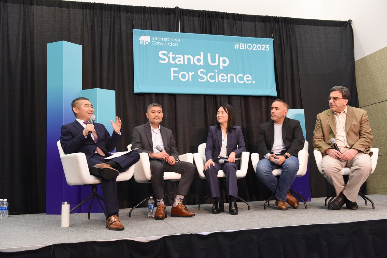 BLV founder Kouki Harasaki participates in a panel at BIO2023